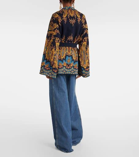 ETRO Jacquard cotton-blend wrap cardigan 3