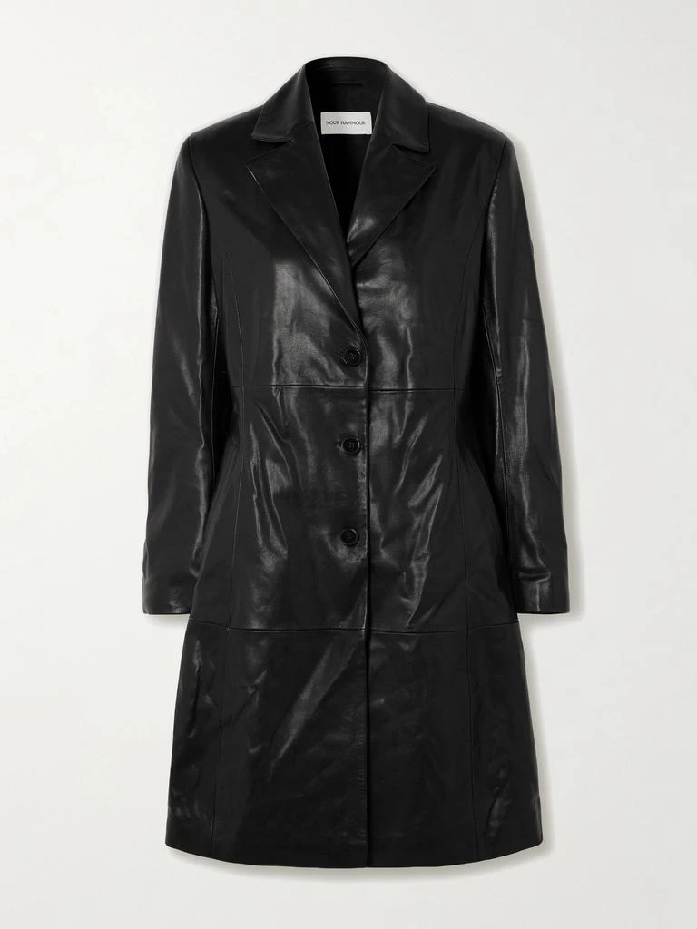 Nour Hammour Eames Paneled Leather Jacket