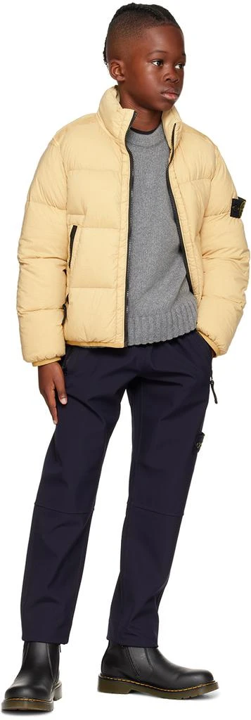 Stone Island Junior Kids Yellow Stand Collar Down Jacket 5