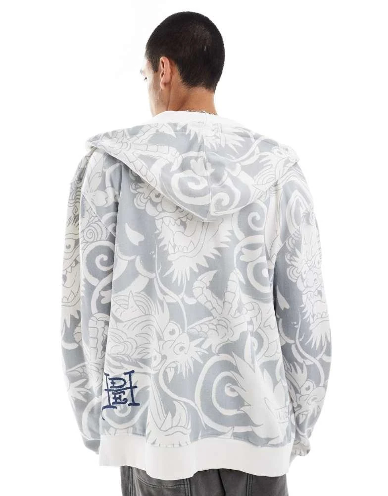 Ed Hardy Ed Hardy Y2K shadow graphic zip hoodie 3