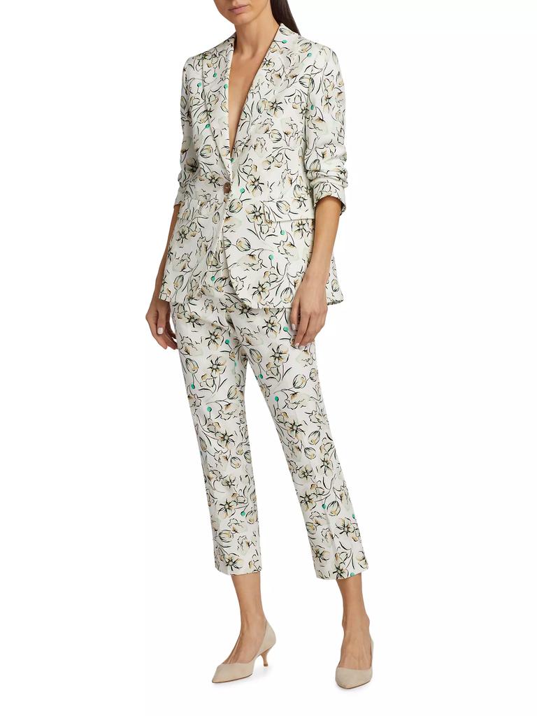 Marella Pineta Cotton Floral Cropped Trousers