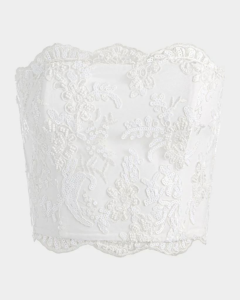 Alice + Olivia Ceresi Embellished Lace Top