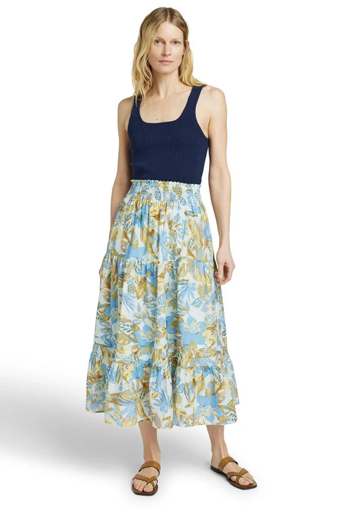 Faherty Ivy Floral Tiered Maxi Skirt 3