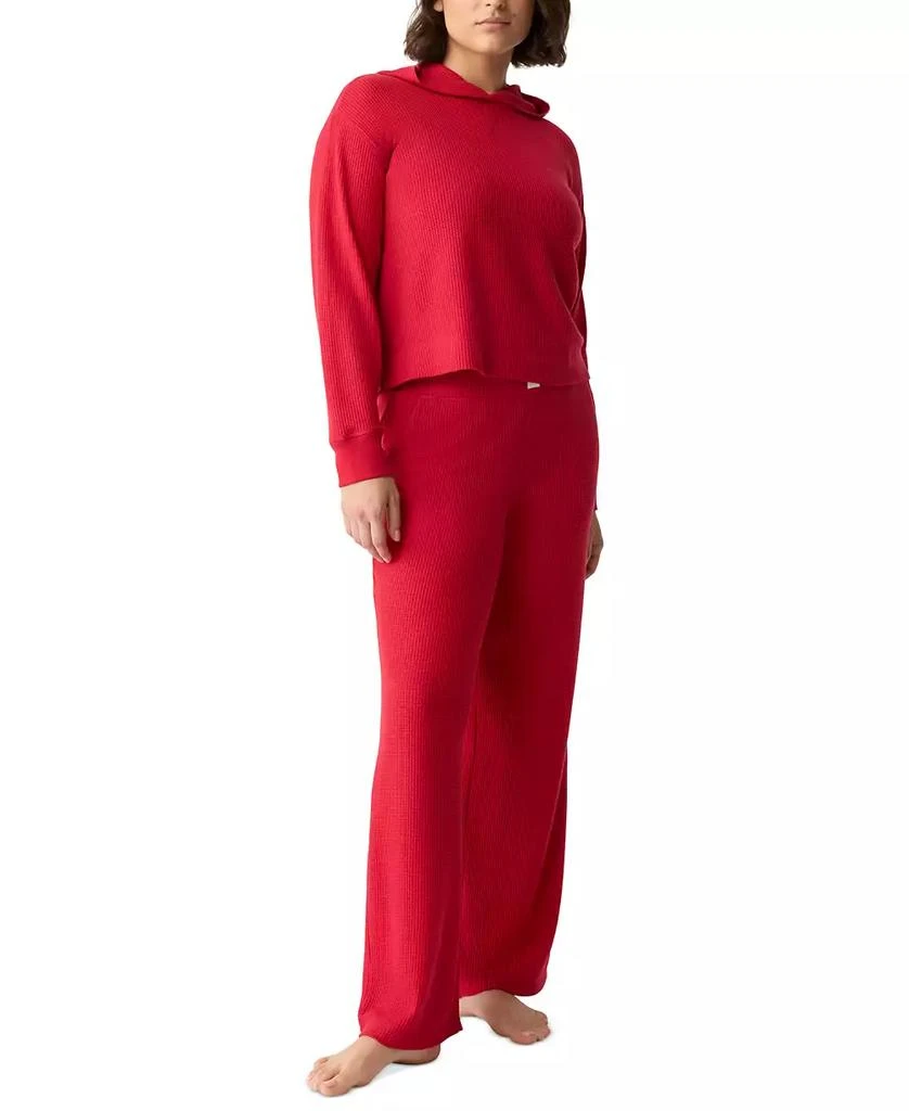 GAP GapBody Women's 2-Pc. Hooded Brushed Waffle Pajama Set 6