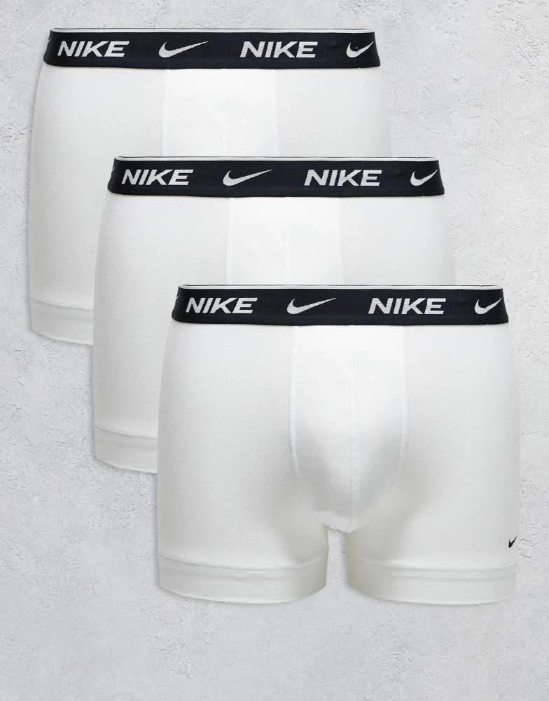 NIKE Nike cotton stretch 3 pack boxer briefs in white with black waistbands 1