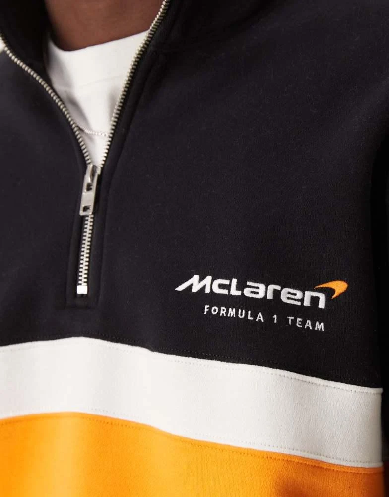 Abercrombie & Fitch Abercrombie & Fitch Formula 1 Mclaren 1/4 zip collared sweatshirt in black 3