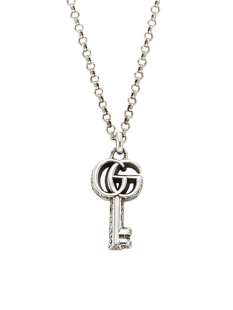 Gucci GG Key Sterling Silver Pendant Necklace