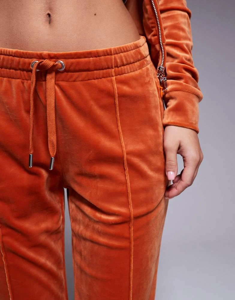 Juicy Couture Juicy Couture velour straight leg joggers exclusive to ASOS co-ord in rust 2