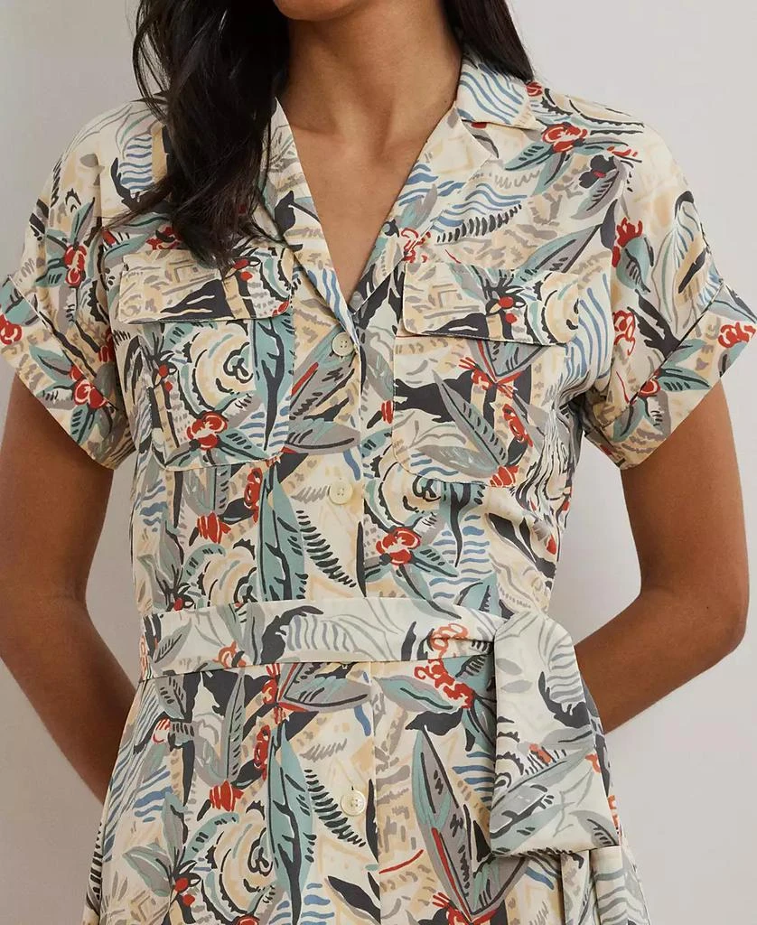 Ralph Lauren Women's Print Belted Crepe Camp Shirtdress, Regular & Petite 4