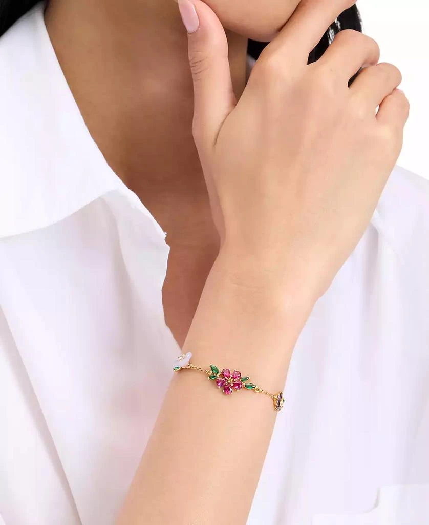 Kate Spade Bursting Blooms Gold-Tone Multi-Stone Charm Bracelet 2