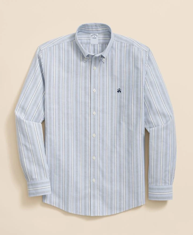 Brooks Brothers Stretch Non-Iron Oxford Button-Down Collar, Outline Stripe Sport Shirt