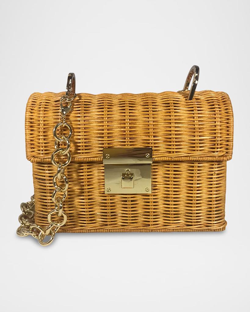 SERPUI Gabriela Baby Rattan Crossbody Bag