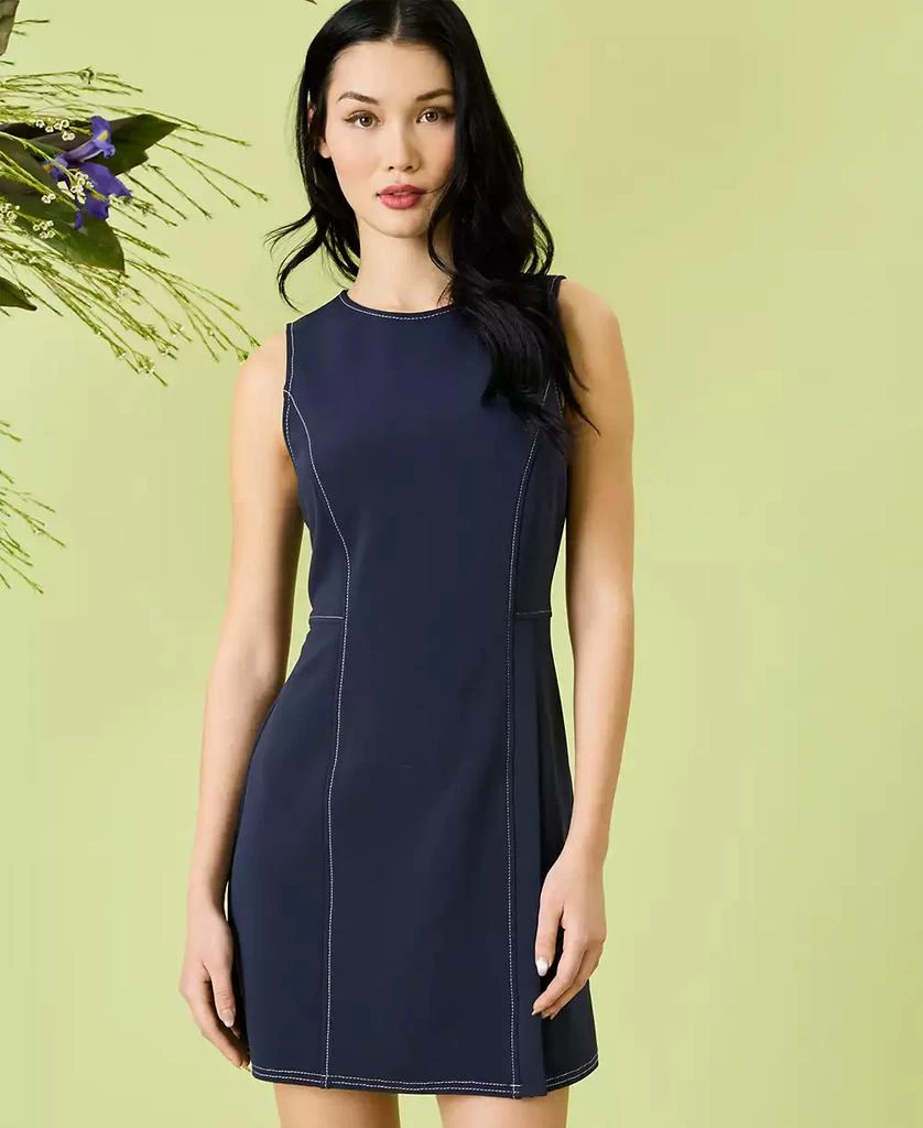 Donna Morgan Women's Contrast-Stitched A-Line Dress 2