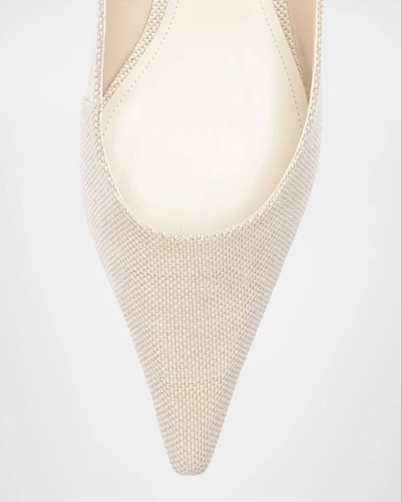 Schutz Ciara Linen Kitten Slingback Pumps 4