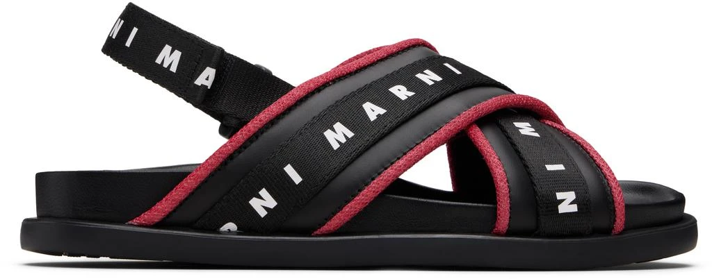 Marni Kids Black Crisscrossing Sandals