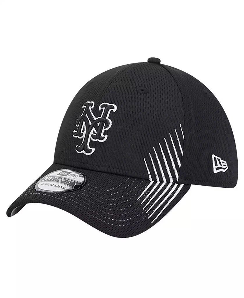 New Era Men's Black New York Mets Active Dash Mark 39THIRTY Flex Hat 1
