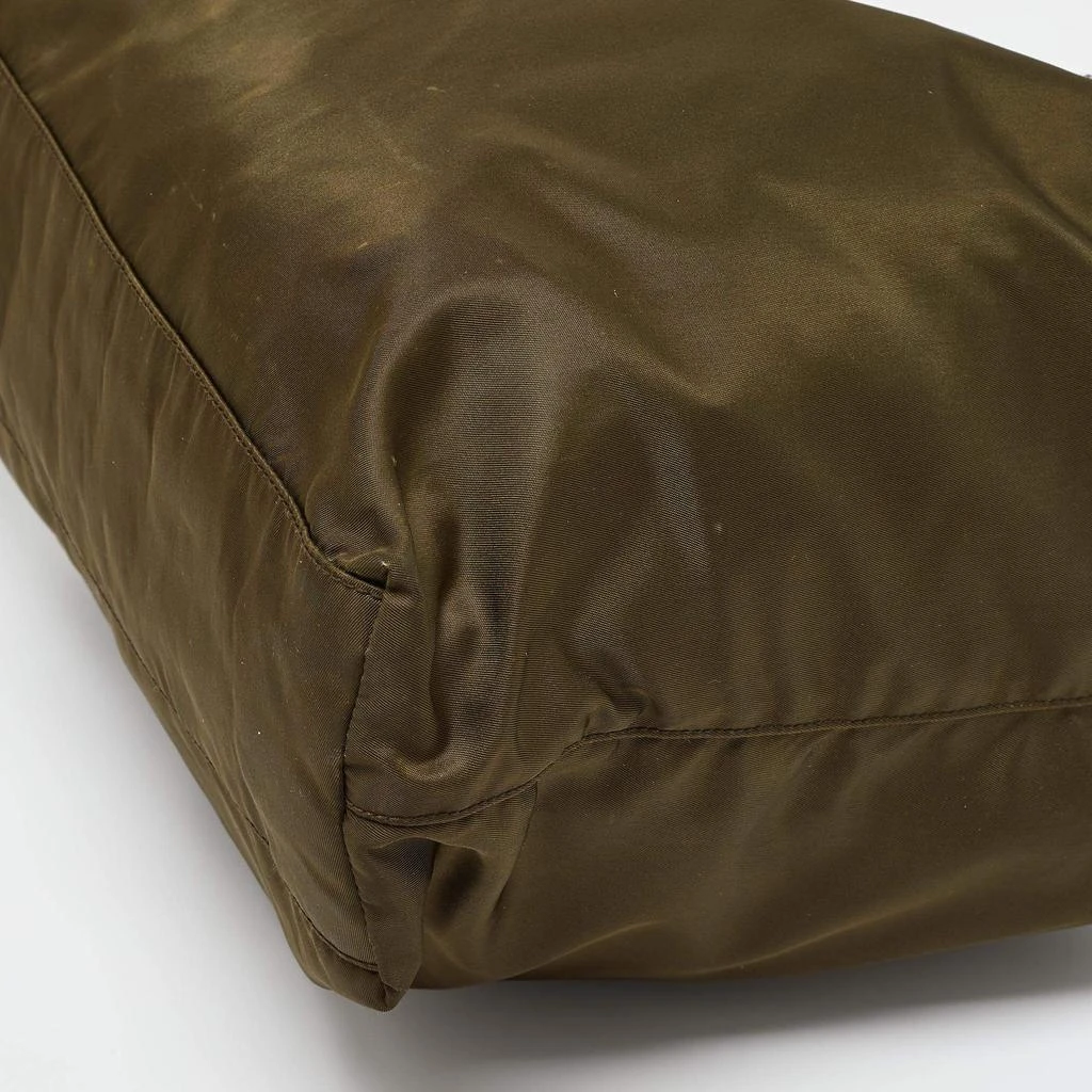 Prada Prada Olive Green Nylon and Leather Shopper Tote 14