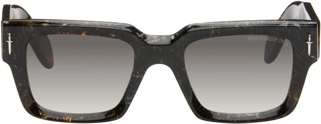 Cutler and Gross Brown The Great Frog Edition Lucky Diamond II Rectangle Sunglasses 1