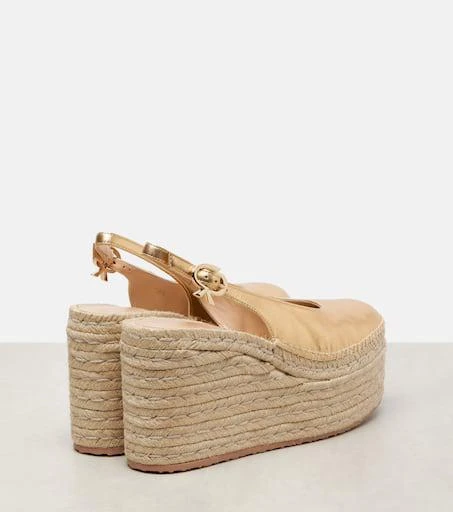Gianvito Rossi Metallic leather espadrille wedges 2