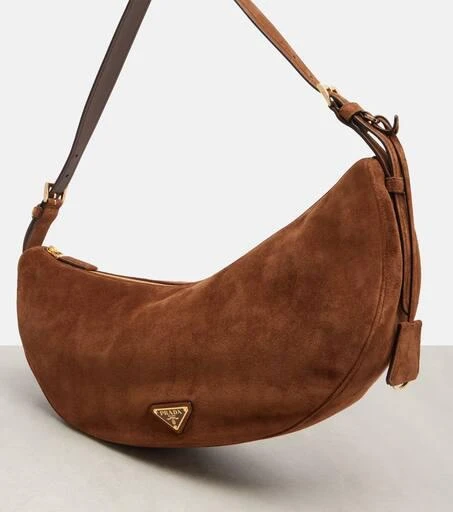 Prada Prada Demi-Lune Large suede shoulder bag 6