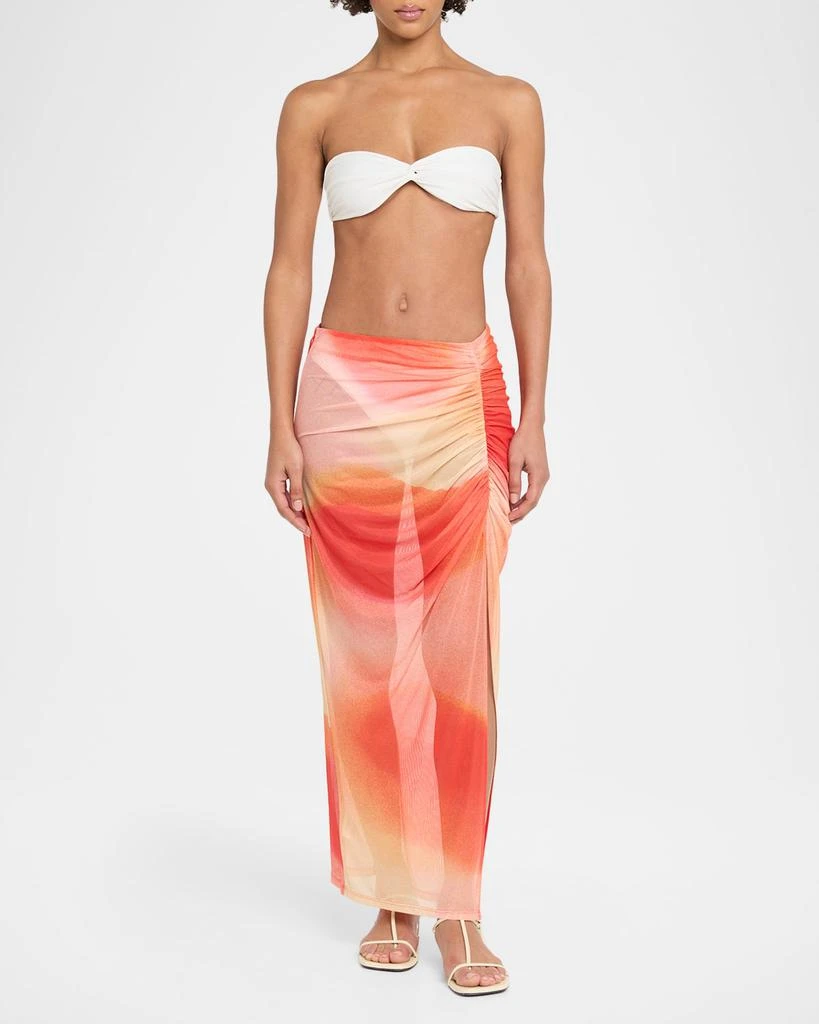 SIMKHAI Kensingten Printed Mesh Coverup Skirt 2