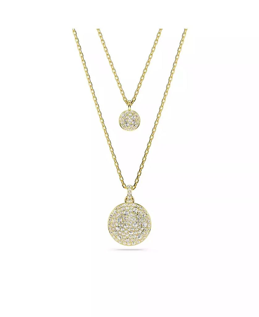 Swarovski White, Rhodium Plated or Rose-Gold Tone or Gold-Tone Meteora Layered Pendant Necklace 1