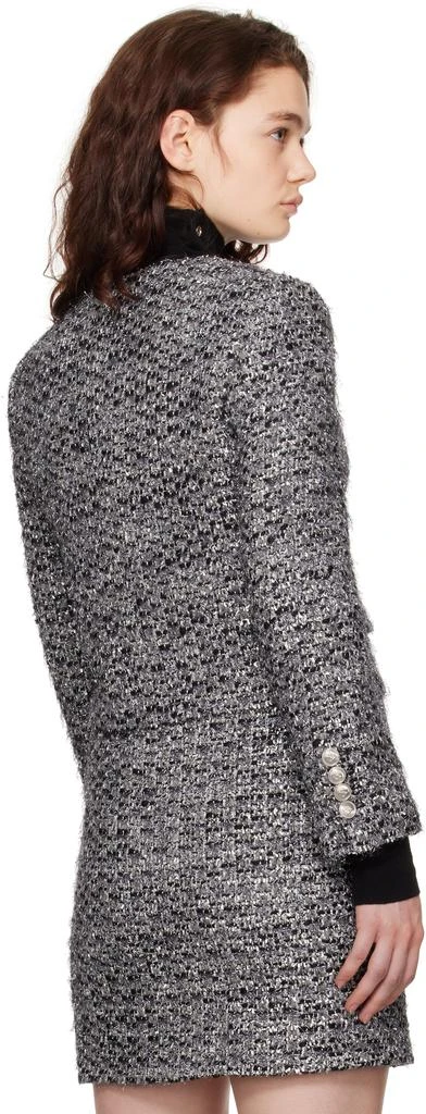 Juun.J Gray Round Neck Crop Tweed Jacket 3