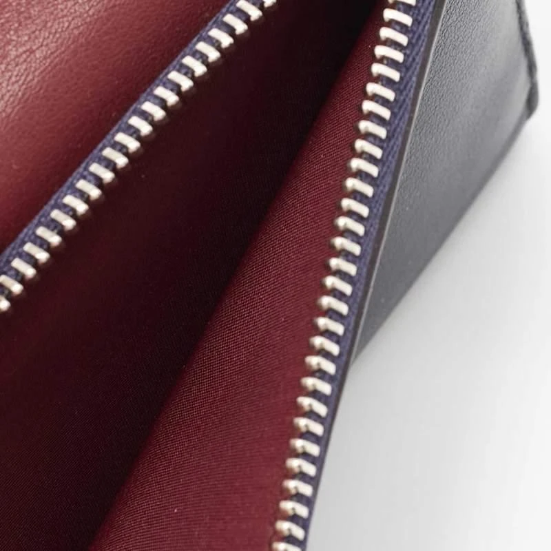 Dior Dior Burgundy/Dark Blue Leather Diorissimo Envelope Wallet 2