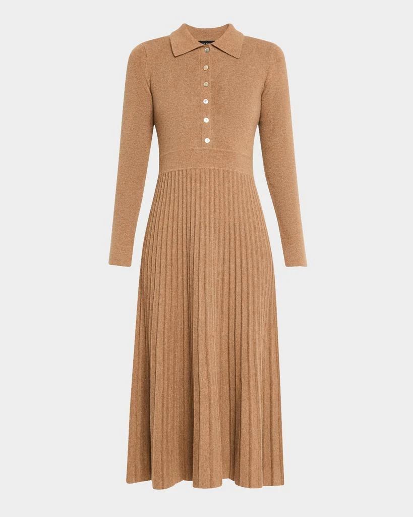 Elie Tahari The Penny Pleated Cashmere Midi Sweater Dress 1