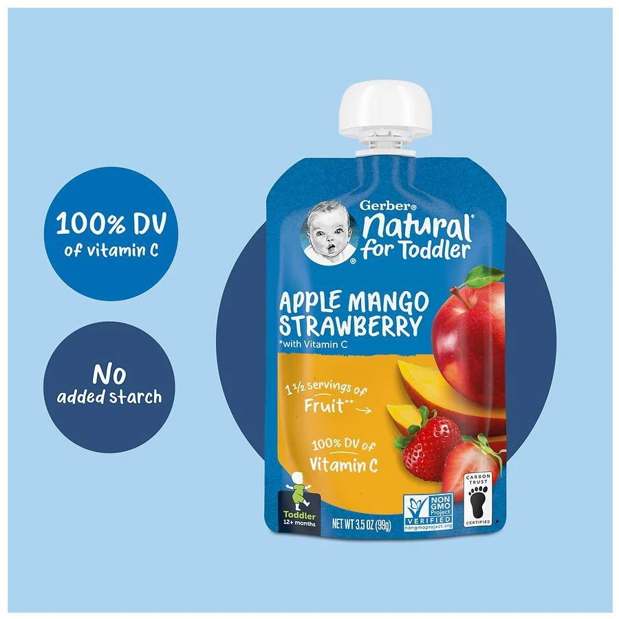 Gerber Natural for Toddler Food Pouches Apple Mango Strawberry 7