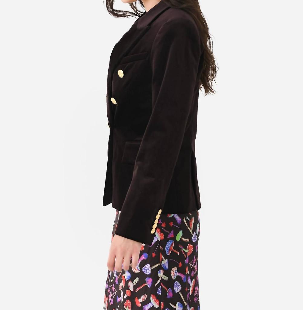 A.L.C. Chelsea Velvet Tailored Jacket In Chocolate Plum