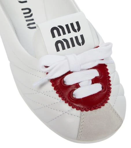 Miu Miu Lace-up leather ballet flats 6