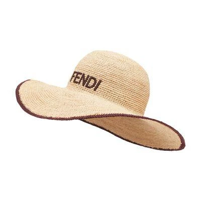 Fendi Wide-brimmed hat made of raffia 1