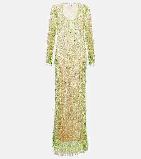Self Portrait Beaded fishnet maxi dress 1