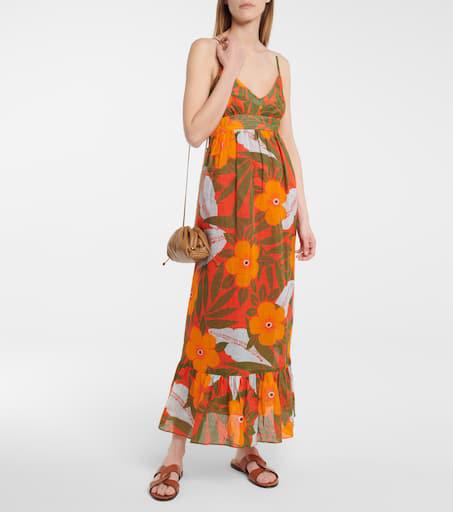 Lee Mathews Oleander floral ramie maxi dress