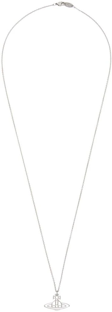 Vivienne Westwood Silver Thin Lines Flat Orb Pendant Necklace 1