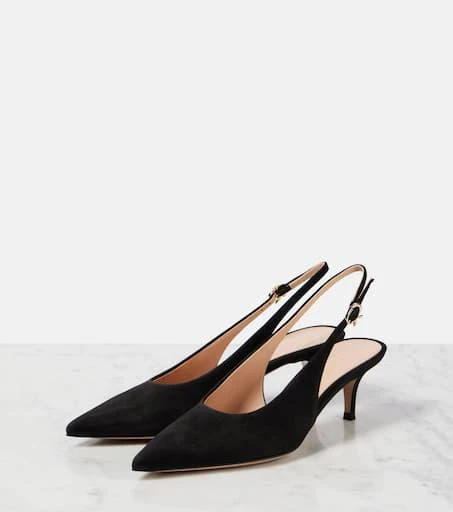 Gianvito Rossi Robbie 55 suede slingback pumps 4