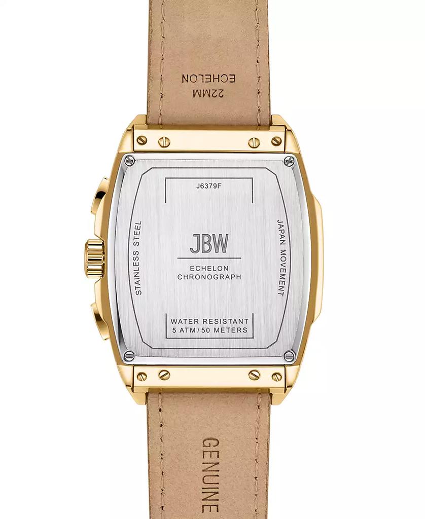 Jbw Men's Echelon Chronograph Brown Genuine Calf Leather Watch