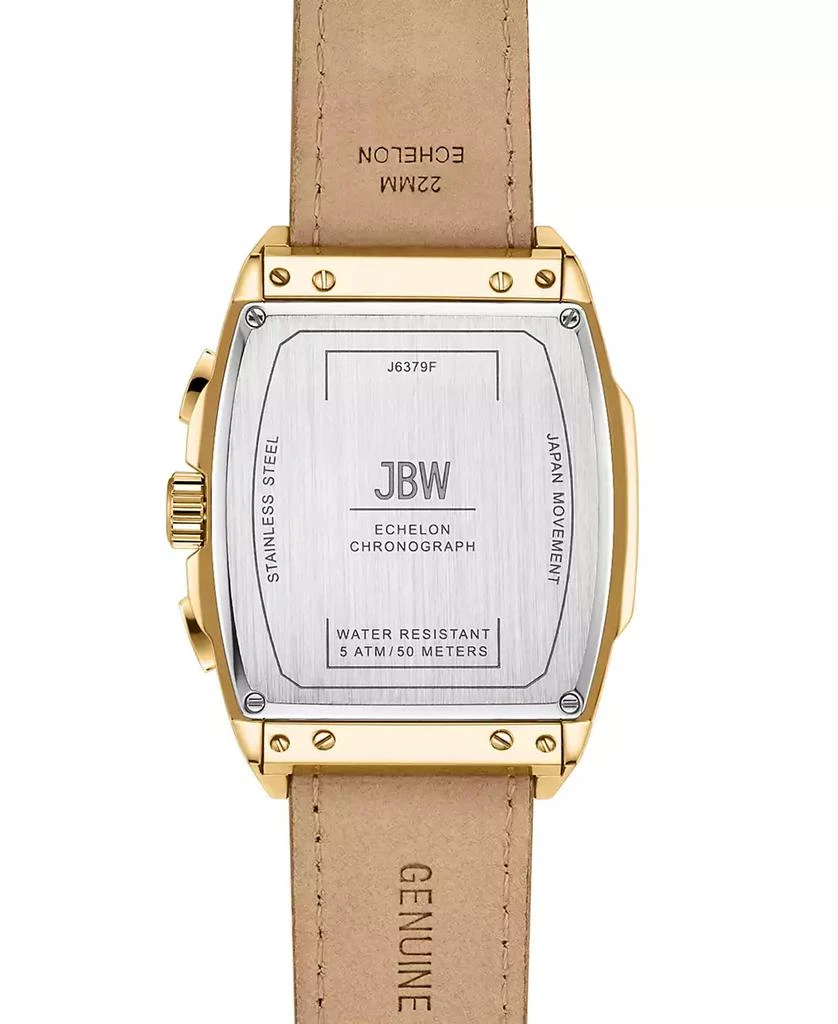 Jbw Men's Echelon Chronograph Brown Genuine Calf Leather Watch 2