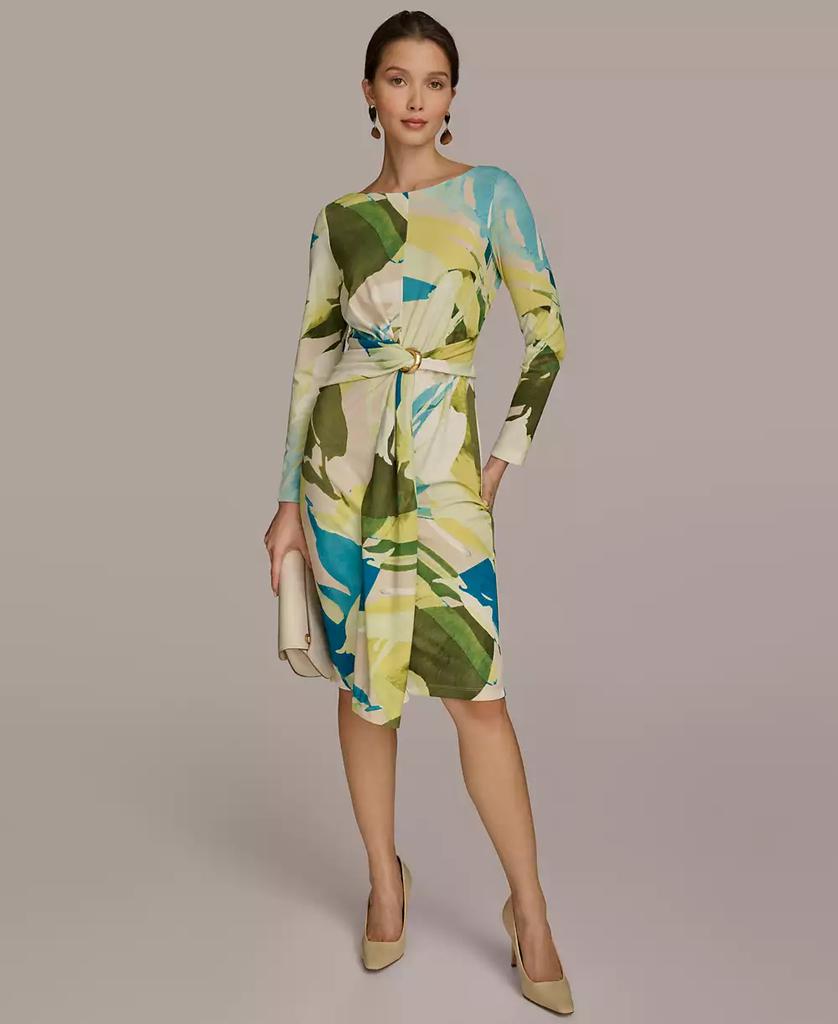 Donna Karan Women's Printed Draped-Sash Dress