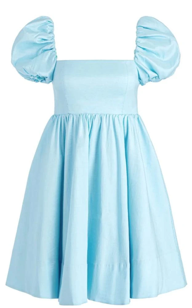 Alice + Olivia Alice + Olivia Women Sharilyn Puff Sleeve Square Neck Bowtie Back Mini Dress 2