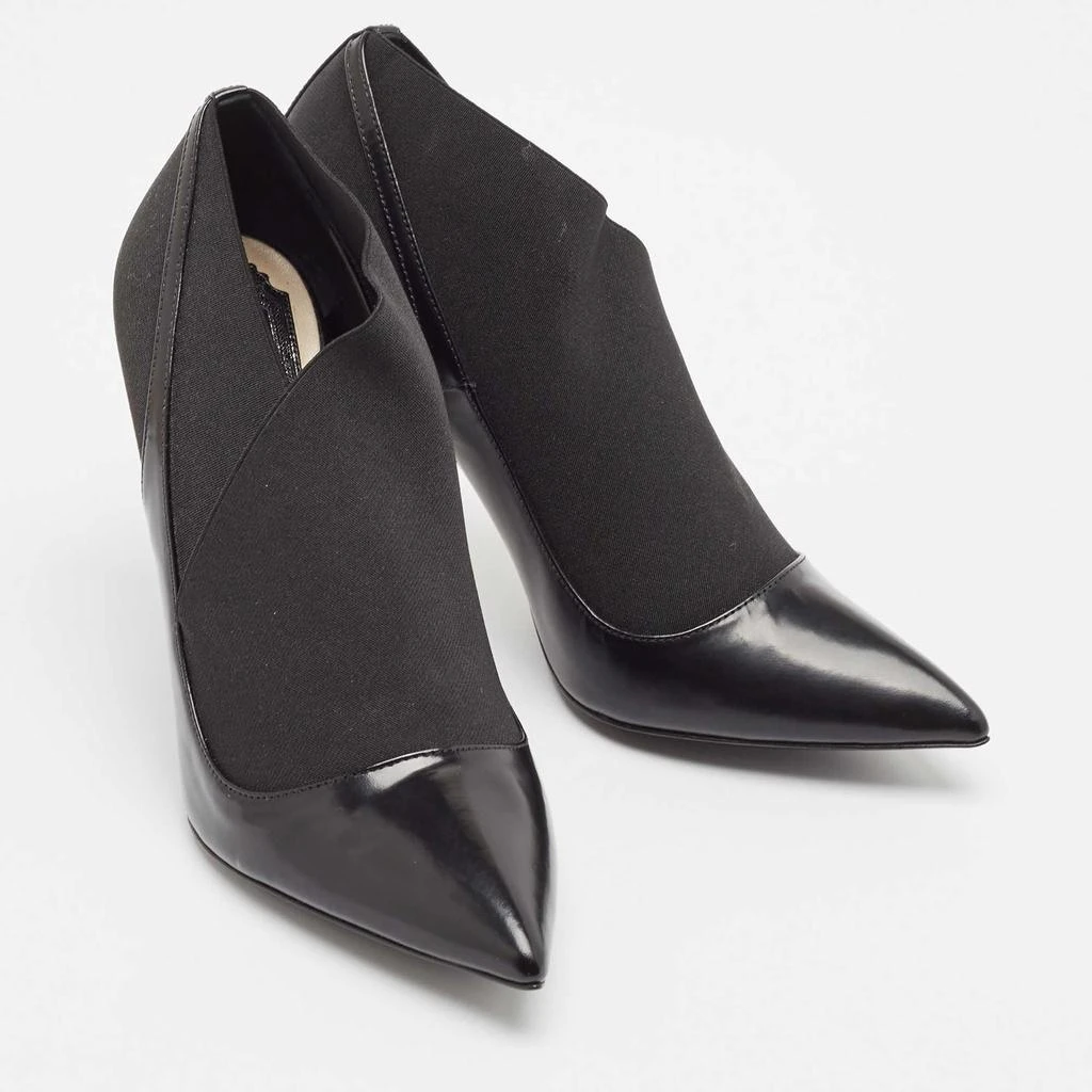 Dior Dior Black Patent Leather and Stretch Fabric Ankle Booties Size 39 4