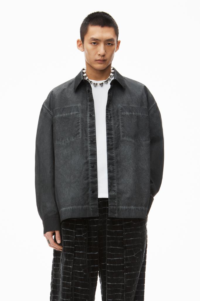 Alexander Wang oversized buttondown shirt with patch pockets in cotton