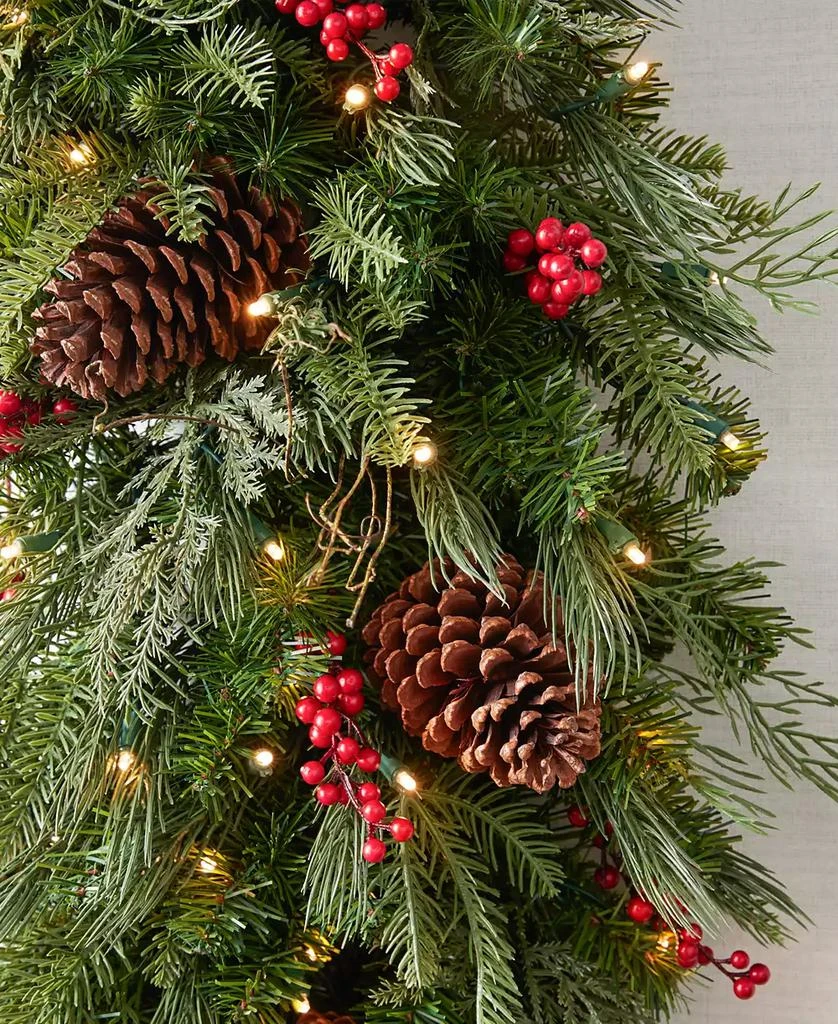 Balsam Hill 10 ft Outdoor Red Berry Pine Pre-Lit Garland 4