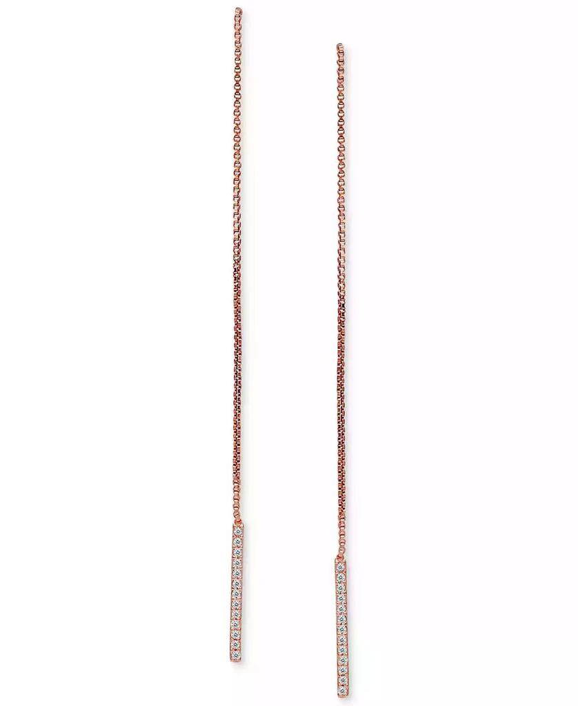 Giani Bernini Cubic Zirconia Threader Earrings in 18k Rose Gold-Plated Sterling Silver, Created for Macy
s 3