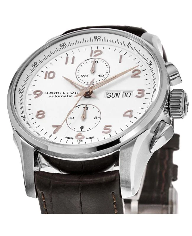 Hamilton Hamilton Jazzmaster Maestro Auto Chrono White Dial Leather Strap Men's Watch H32766513 2