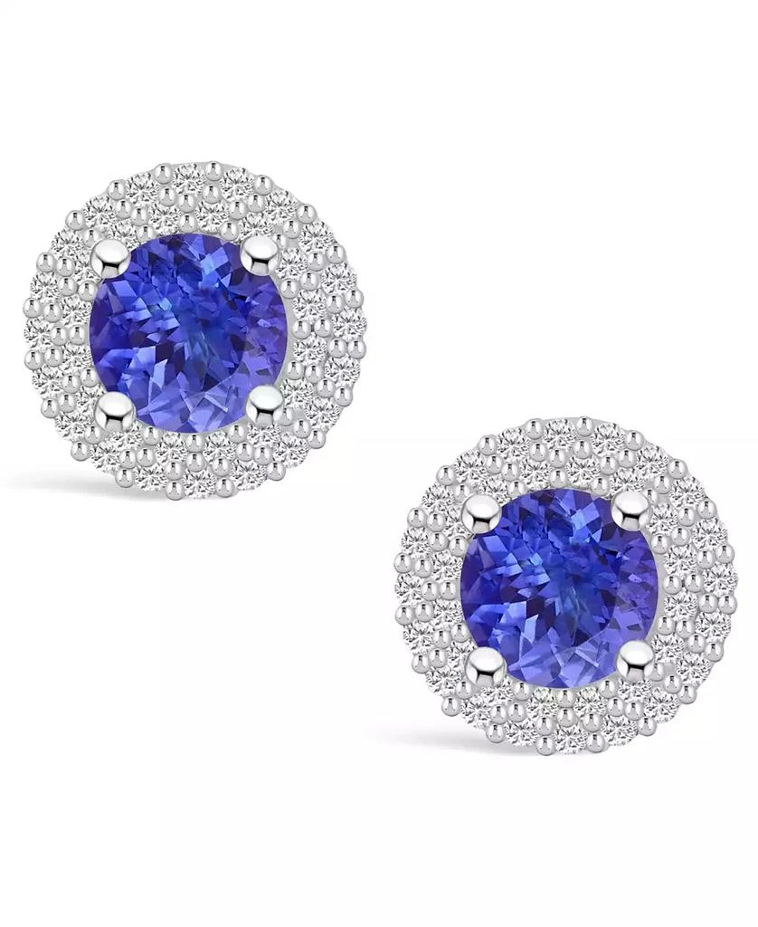 Macy's Tanzanite (1-5/8 Ct. t.w.) and Diamond (1/2 Ct. t.w.) Halo Stud Earrings 3