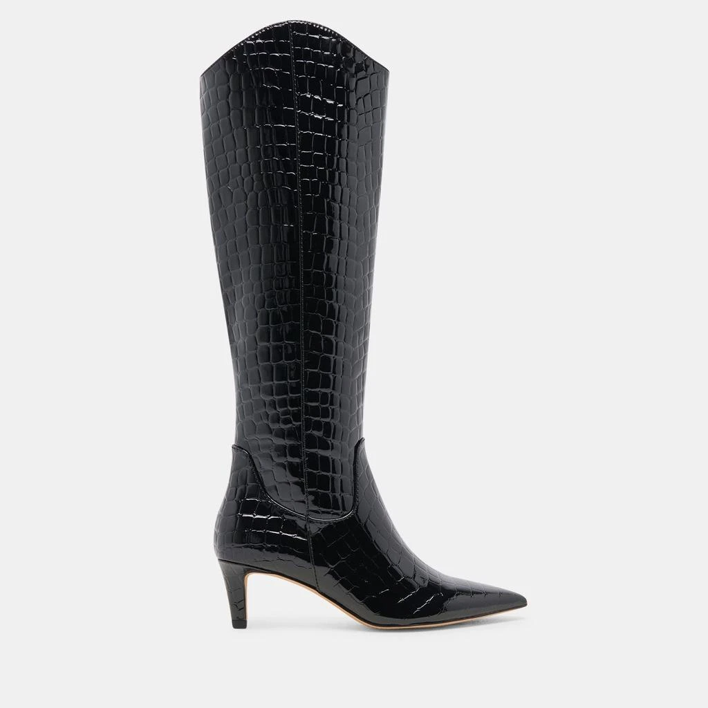 Dolce Vita Shilah Boots Noir Embossed Leather 1