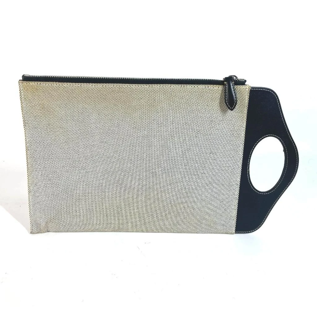 Burberry Canvas Leather Clutch Bag Handbag (Pre-Owned) 2