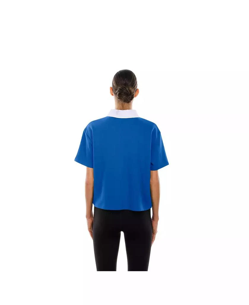 New Era Women
s Royal Buffalo Bills Throwback Boxy Cropped Polo Shirt 4